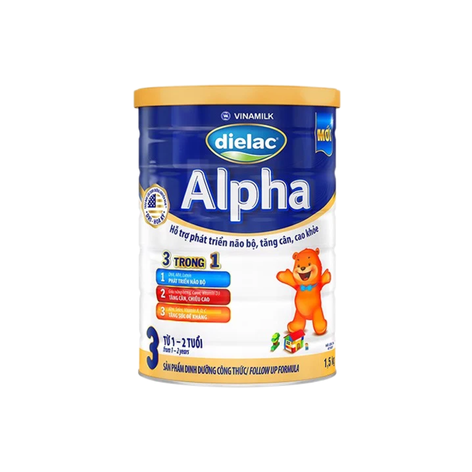 Sữa bột Dielac Alpha 3 cho trẻ 1–2 tuổi lon 1,5kg 1