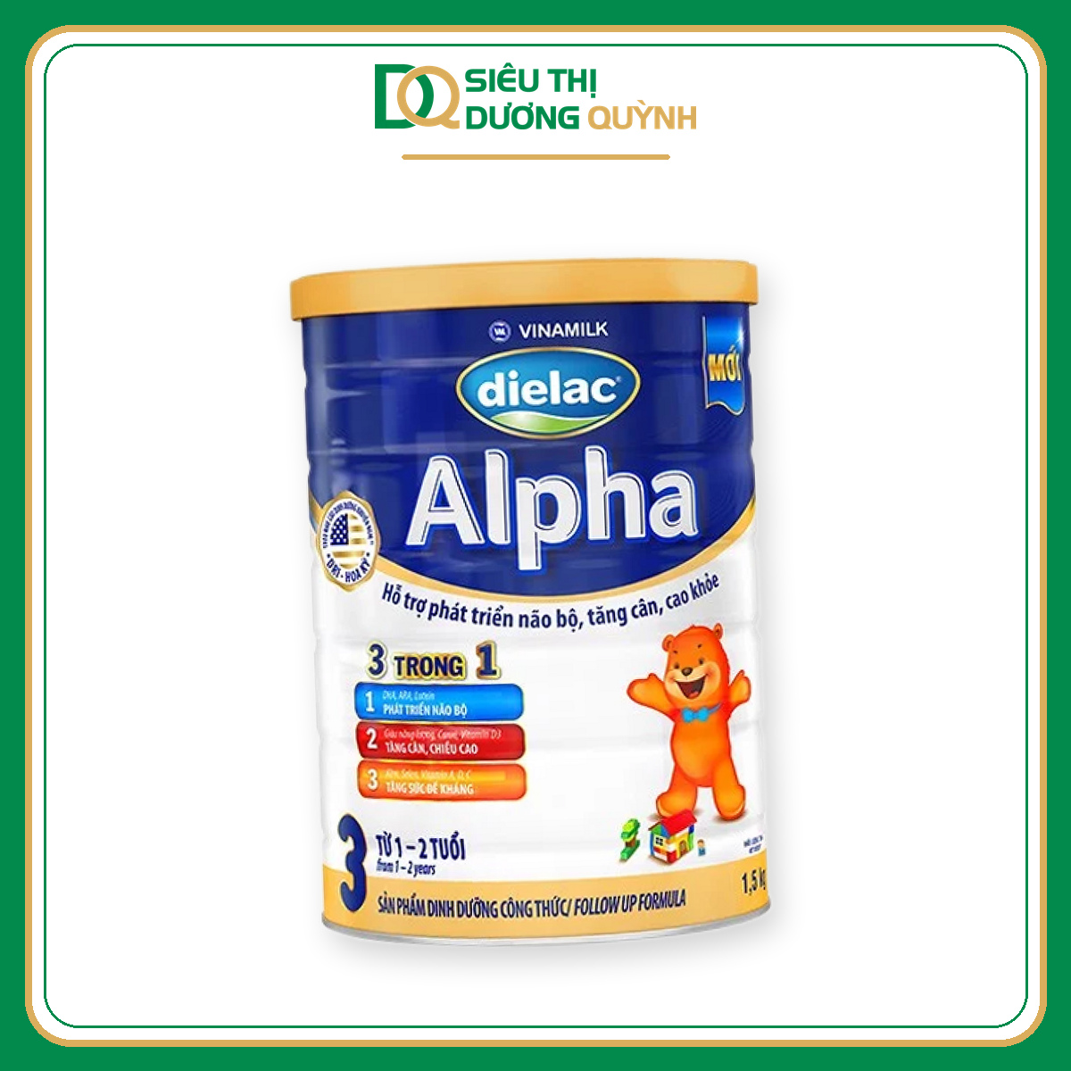 Sữa bột Dielac Alpha 3 cho trẻ 1–2 tuổi lon 1,5kg