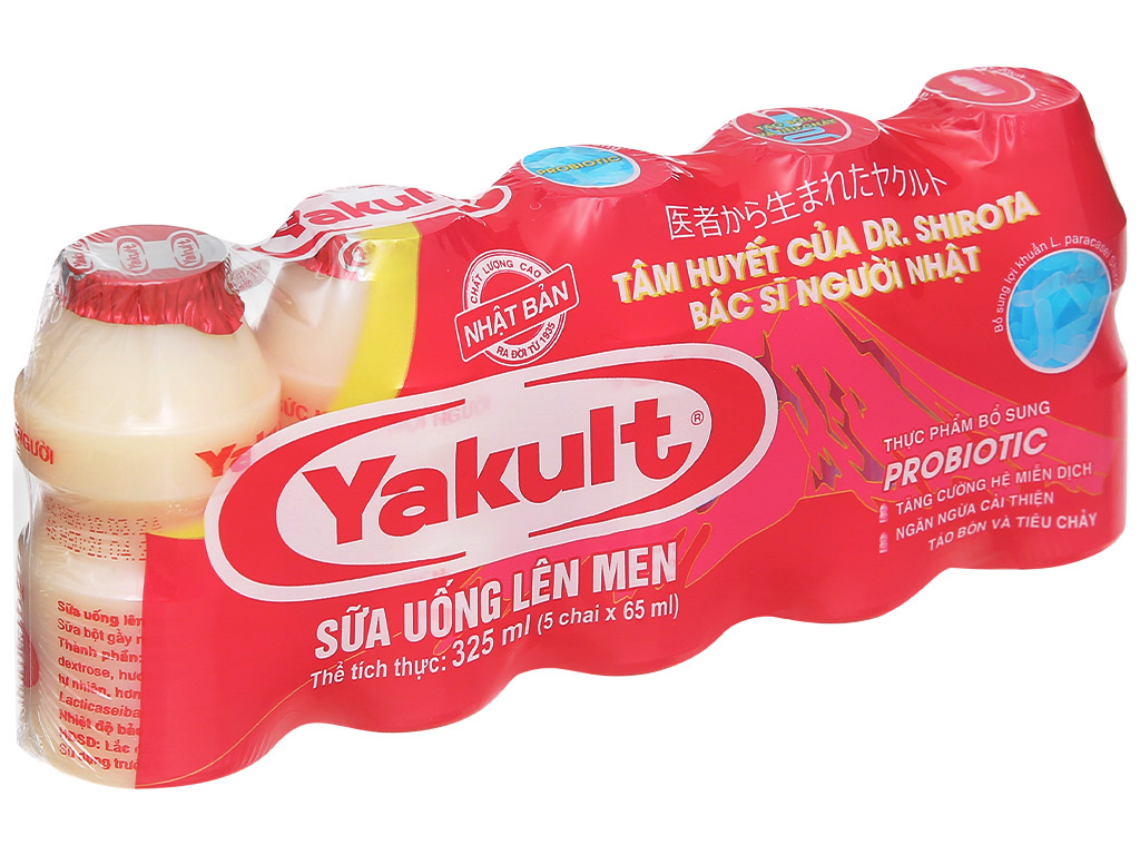 Sữa chua lên men yakult hương đào lốc 5 chai 1
