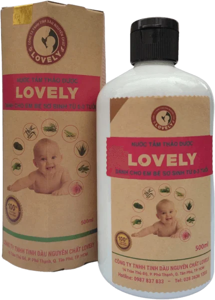 Nước tắm thảo dược cho bé Lovely 500ml 1