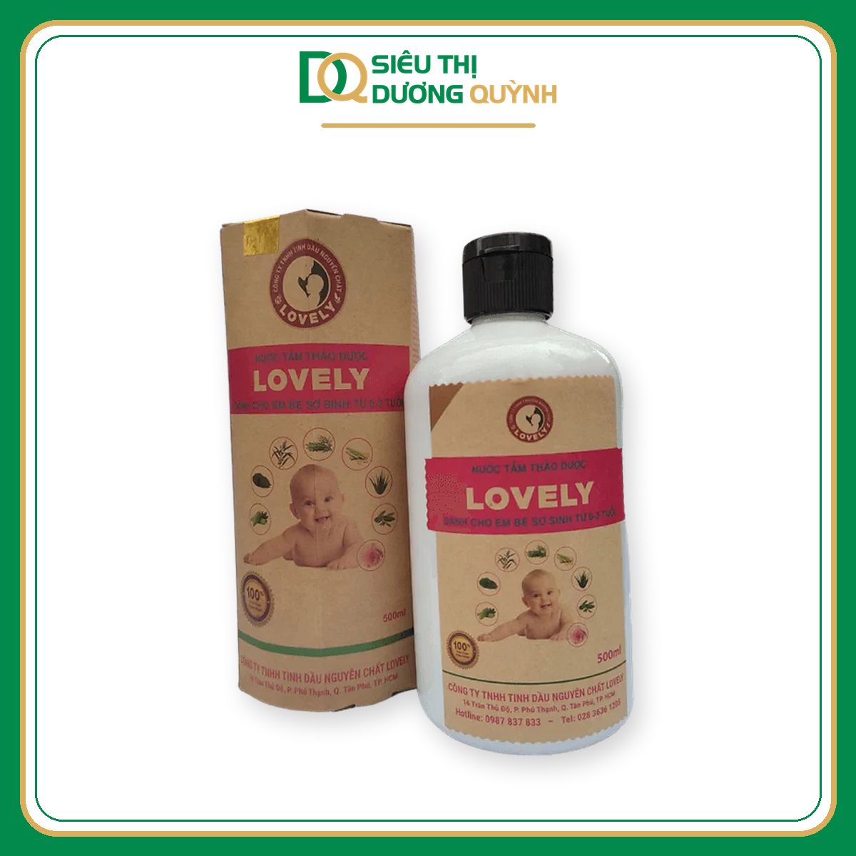 Nước tắm thảo dược cho bé Lovely 500ml