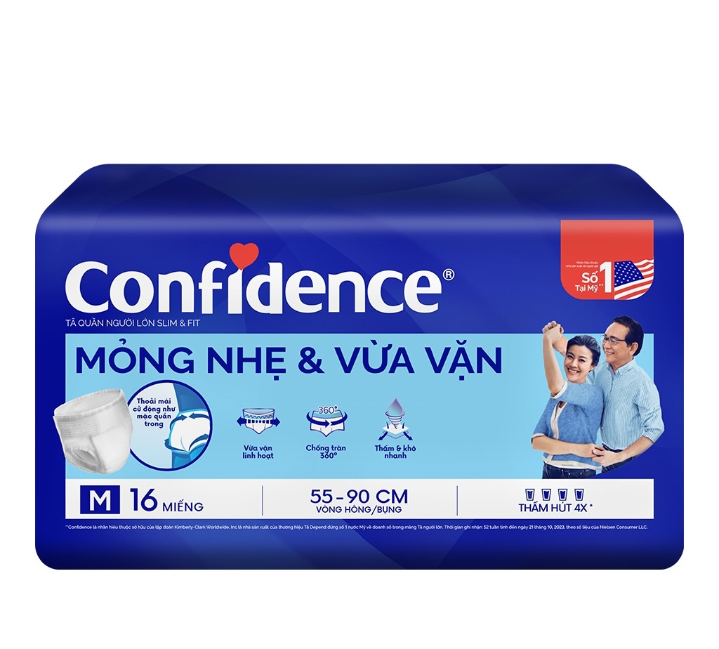 Tã quần người lớn Confidence Slim&Fit size M - 16 miếng 1