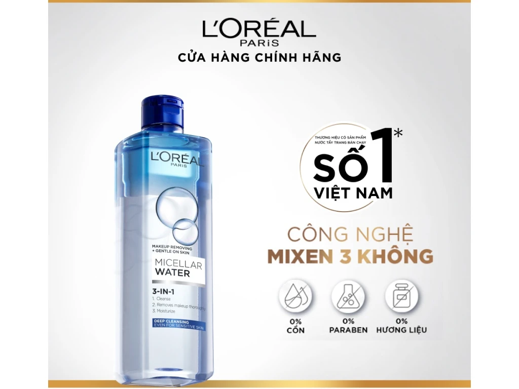 Nước tẩy trang L'Oréal Paris Micellar Water sạch sâu 400ml 1