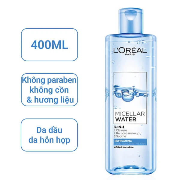 Nước tẩy trang L'Oréal Paris Micellar Water tươi mát 400ml 1