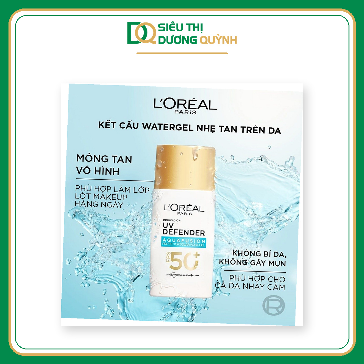 Kem chống nắng L'Oréal UV Defender Matte & Fresh SPF50+ PA++++ 50ml