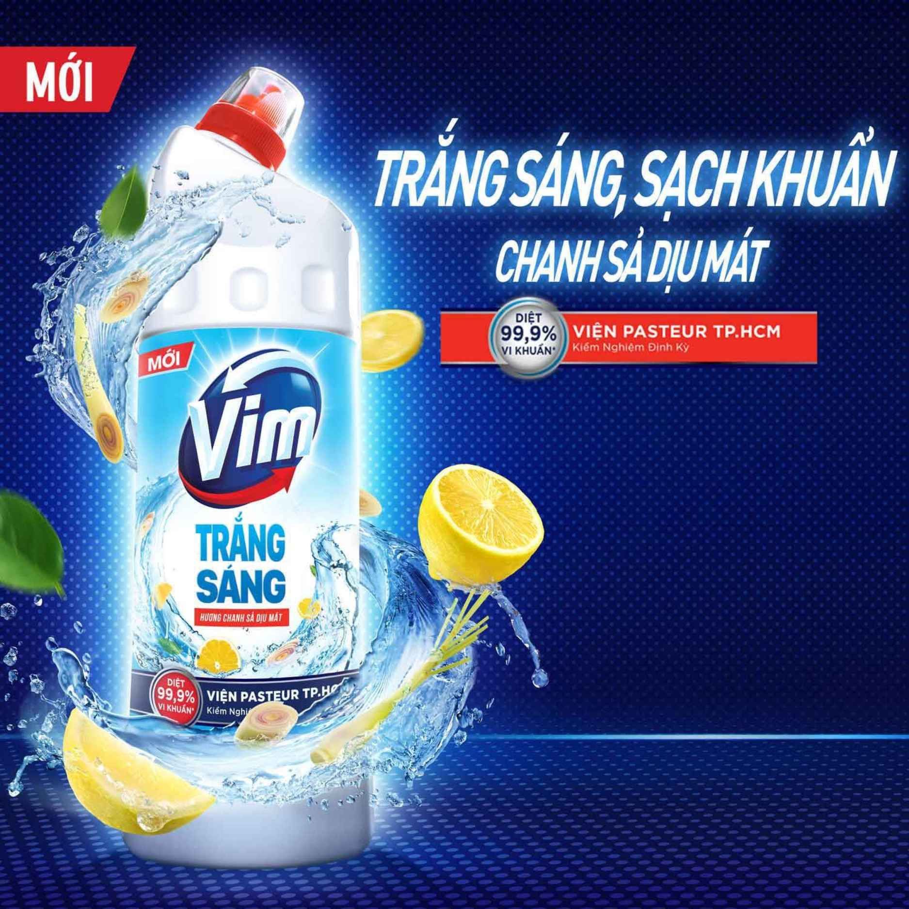 Vim tẩy rửa sáng trắng hương chanh sả 870ml 1