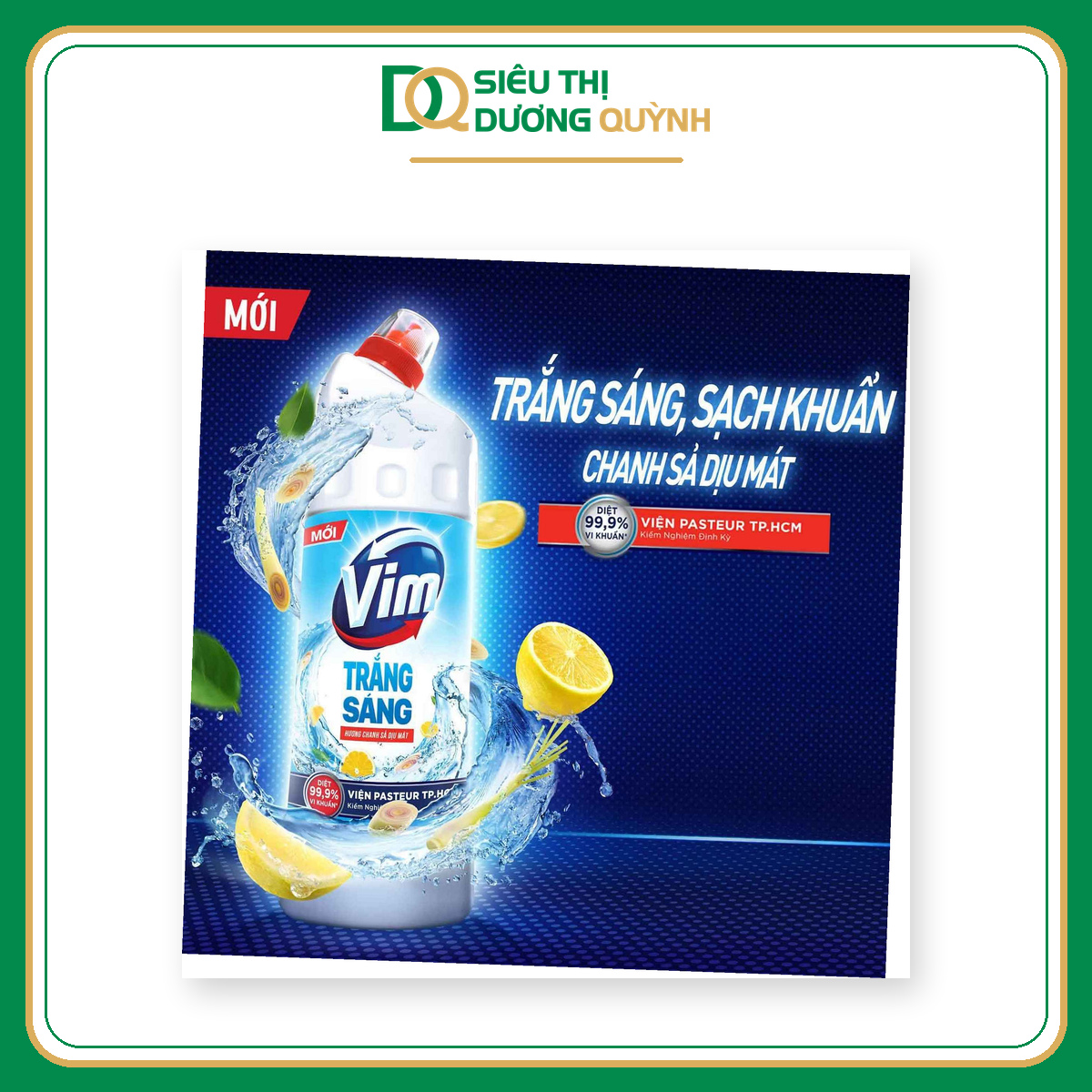 Vim tẩy rửa sáng trắng hương chanh sả 870ml