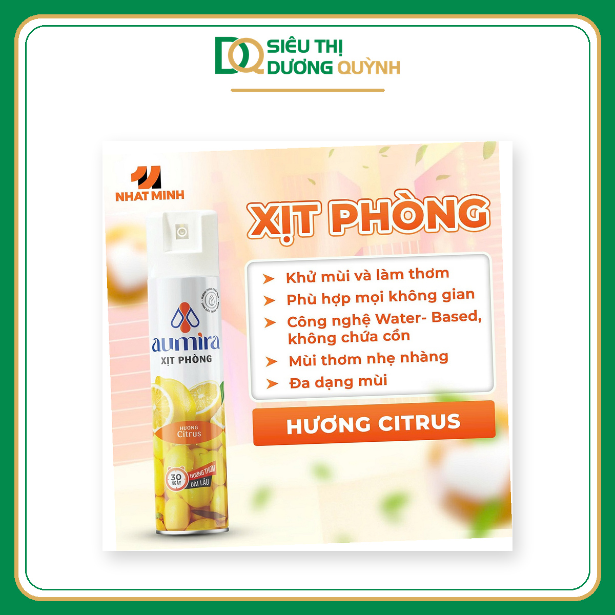 Xịt phòng Aumira citrus 280ml