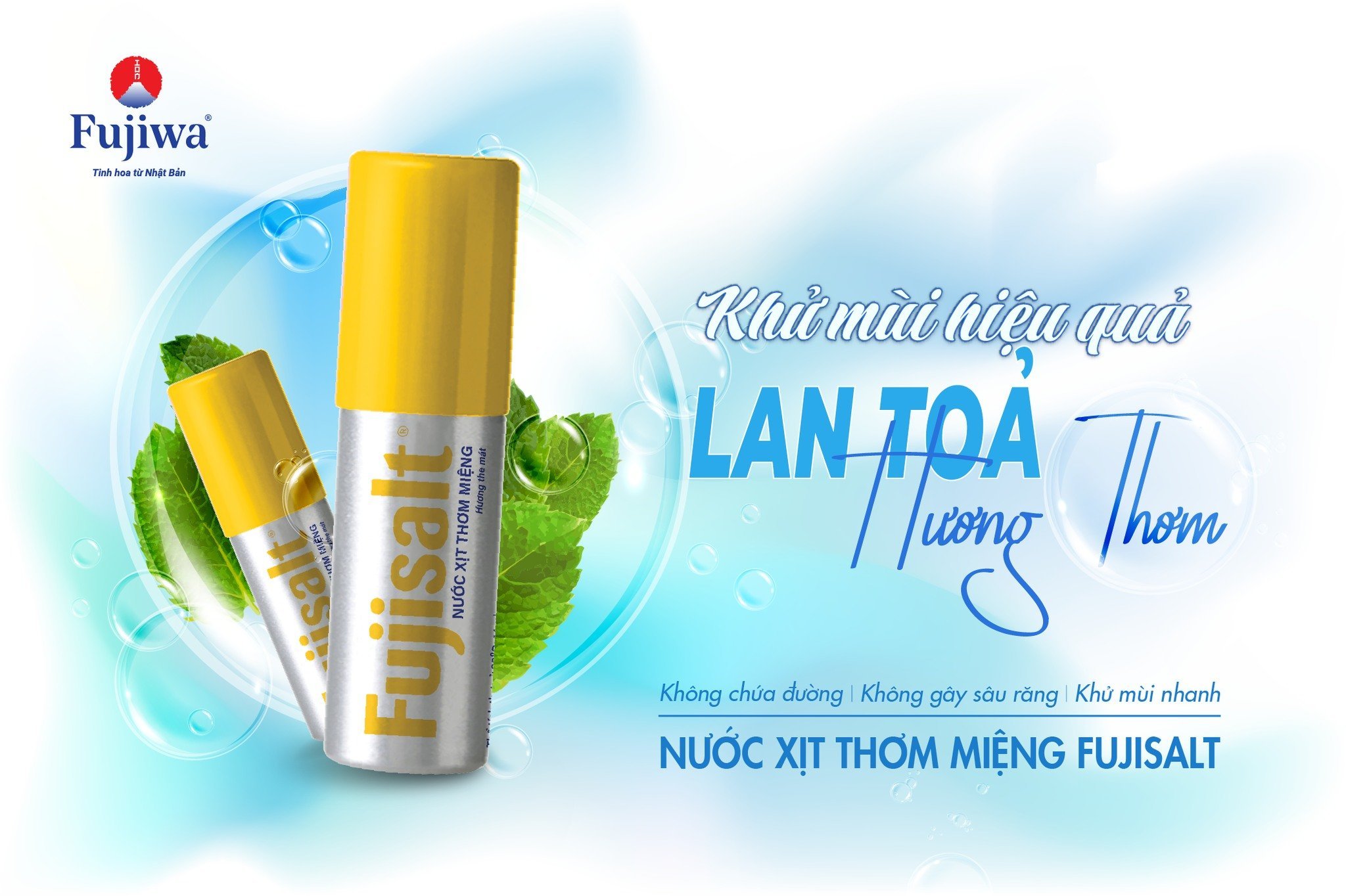 Xịt thơm miệng hương the mát Fujisalt 14ml 1